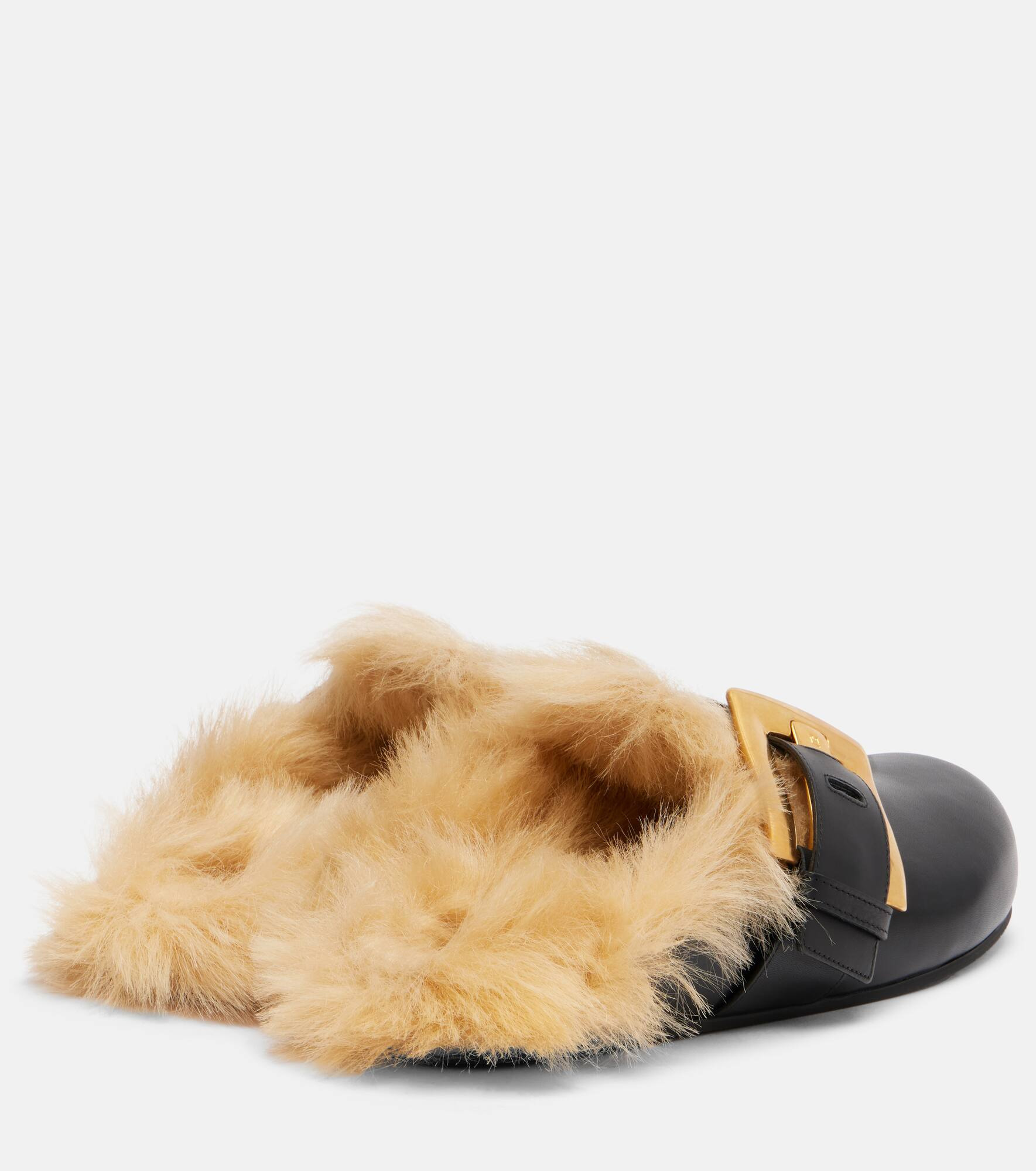 Anthem leather and faux fur clogs - 2
