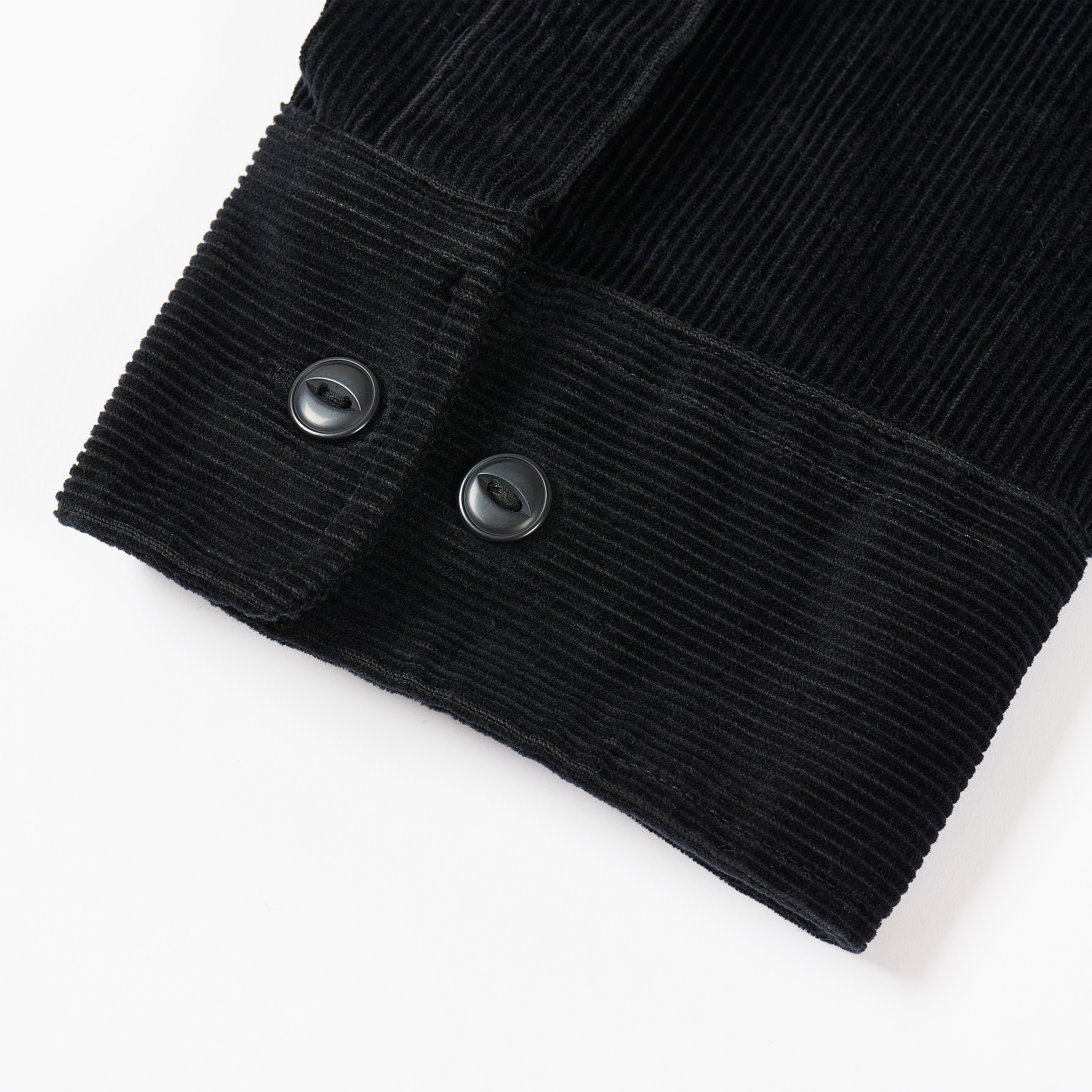 DOUBLE POCKET CORD OVERSHIRT BLACK - 5