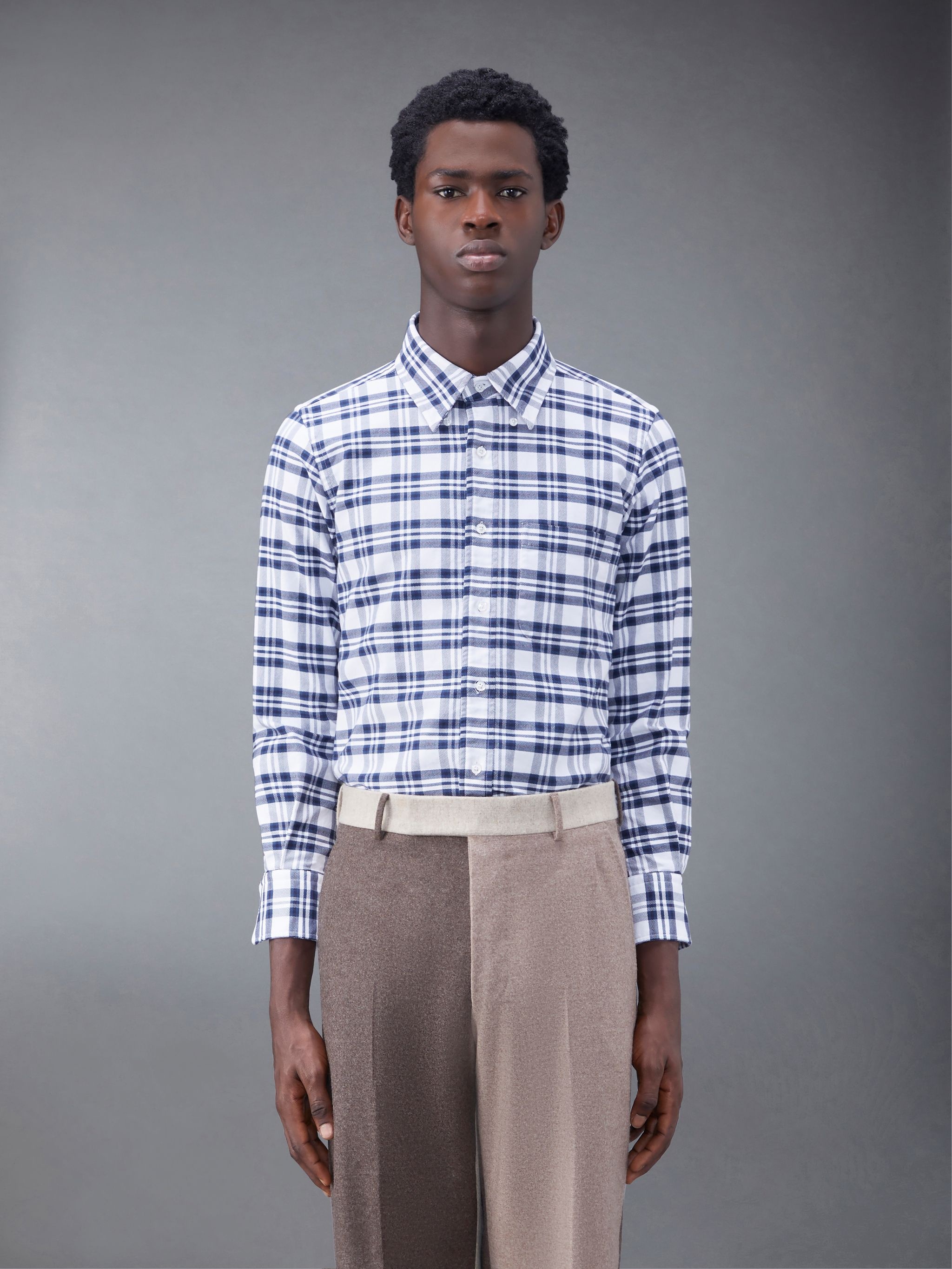 THOM BROWNE - Checked Cotton Shirt