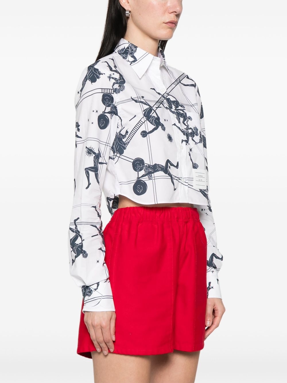 cropped pointed-collar shirt - 3