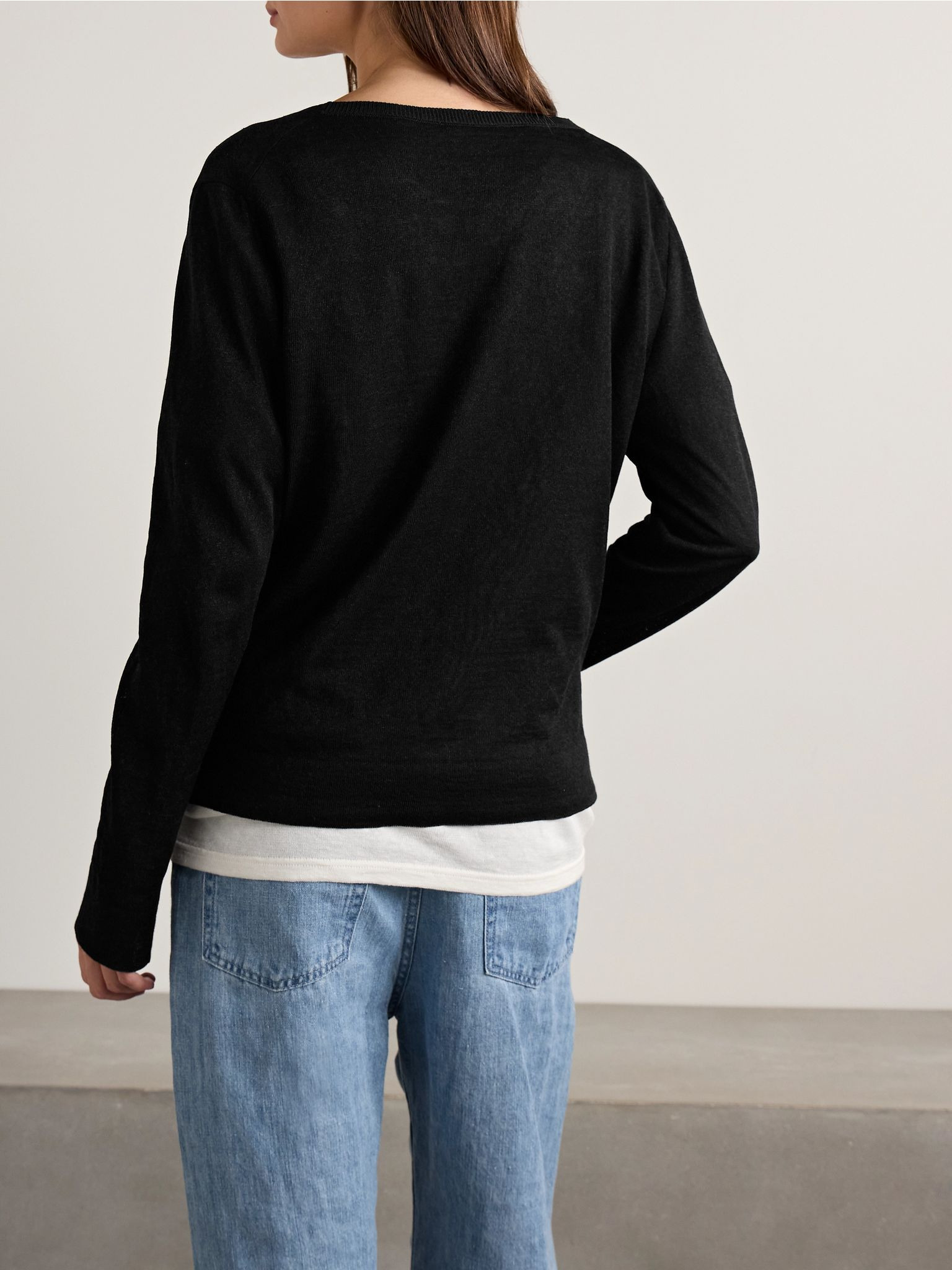 Jheel linen-blend cardigan Black - 4