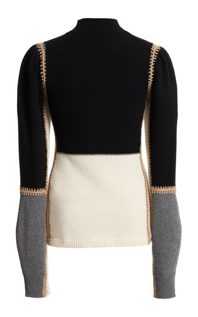 Chloé Crochet Insert Wool And Cashmere Turtleneck Sweater multi outlook