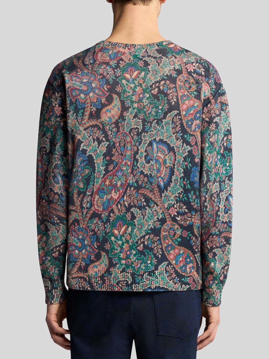 SWEATER WITH FLORAL PAISLEY PRINT - 4