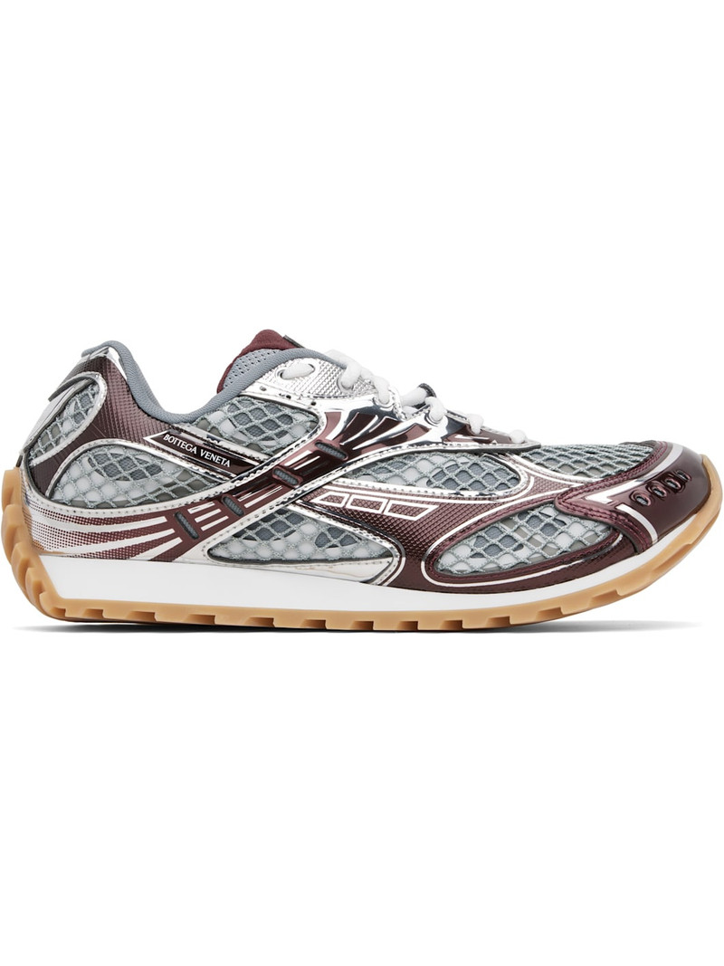 Burgundy & Silver Orbit Sneakers 1