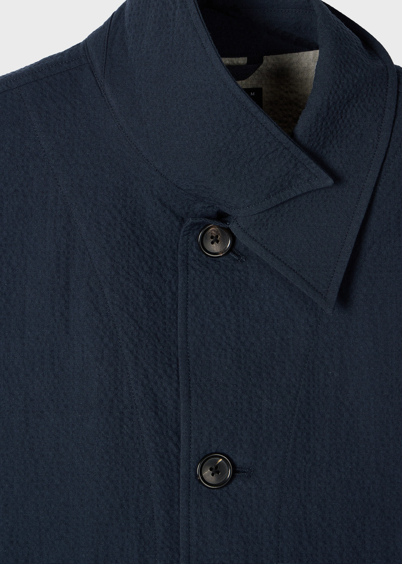 Paul Smith Navy Stretch-Cotton Seersucker Jacket outlook