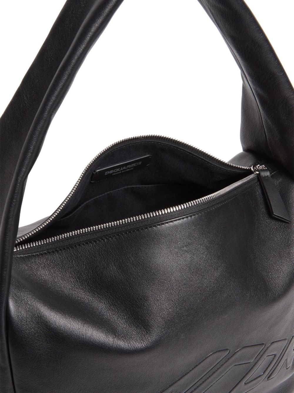 logo-embossed leather tote bag - 4