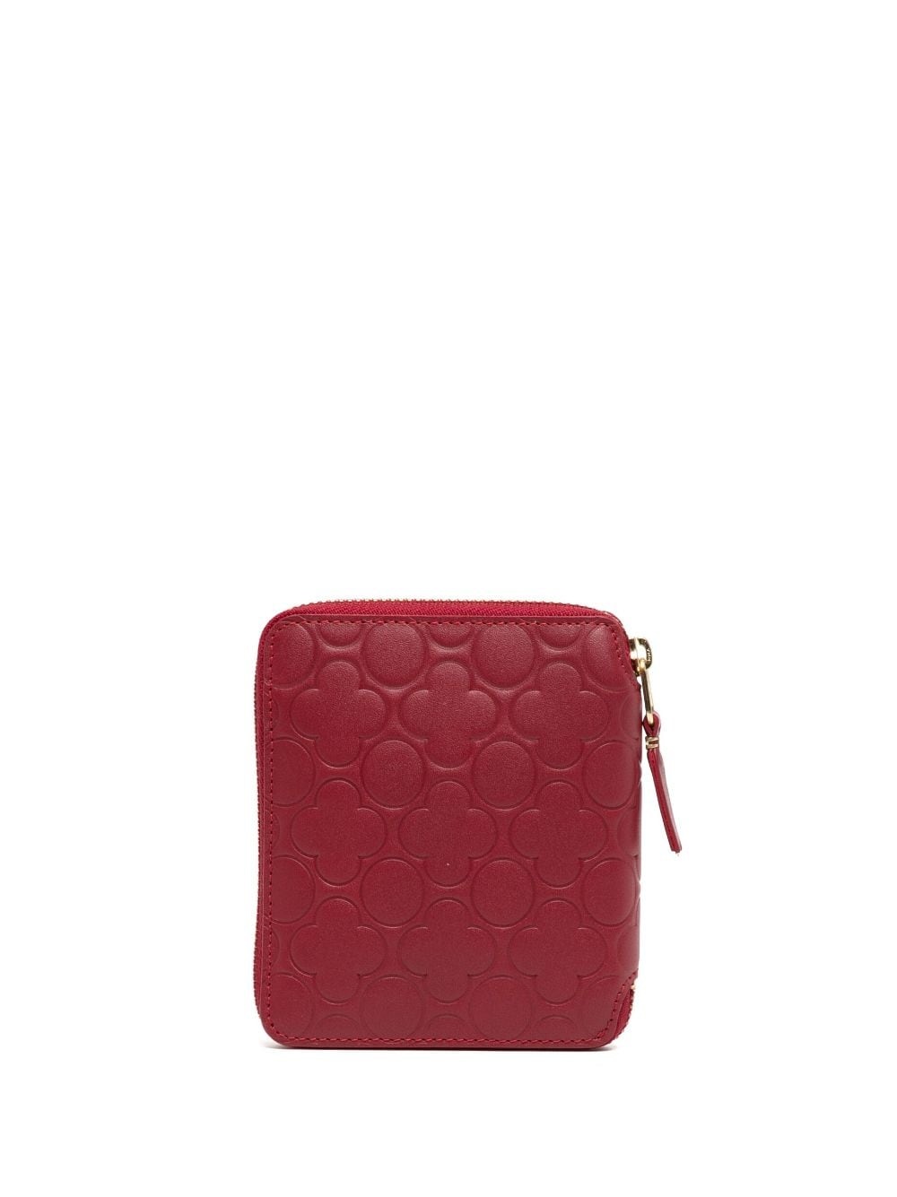 embossed-finish zipped leather wallet - 2