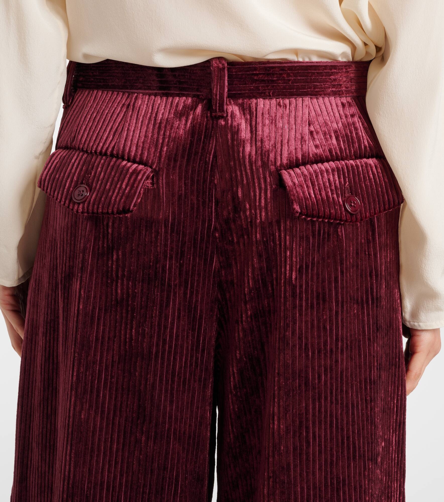 Mid-rise corduroy wide-leg pants - 6