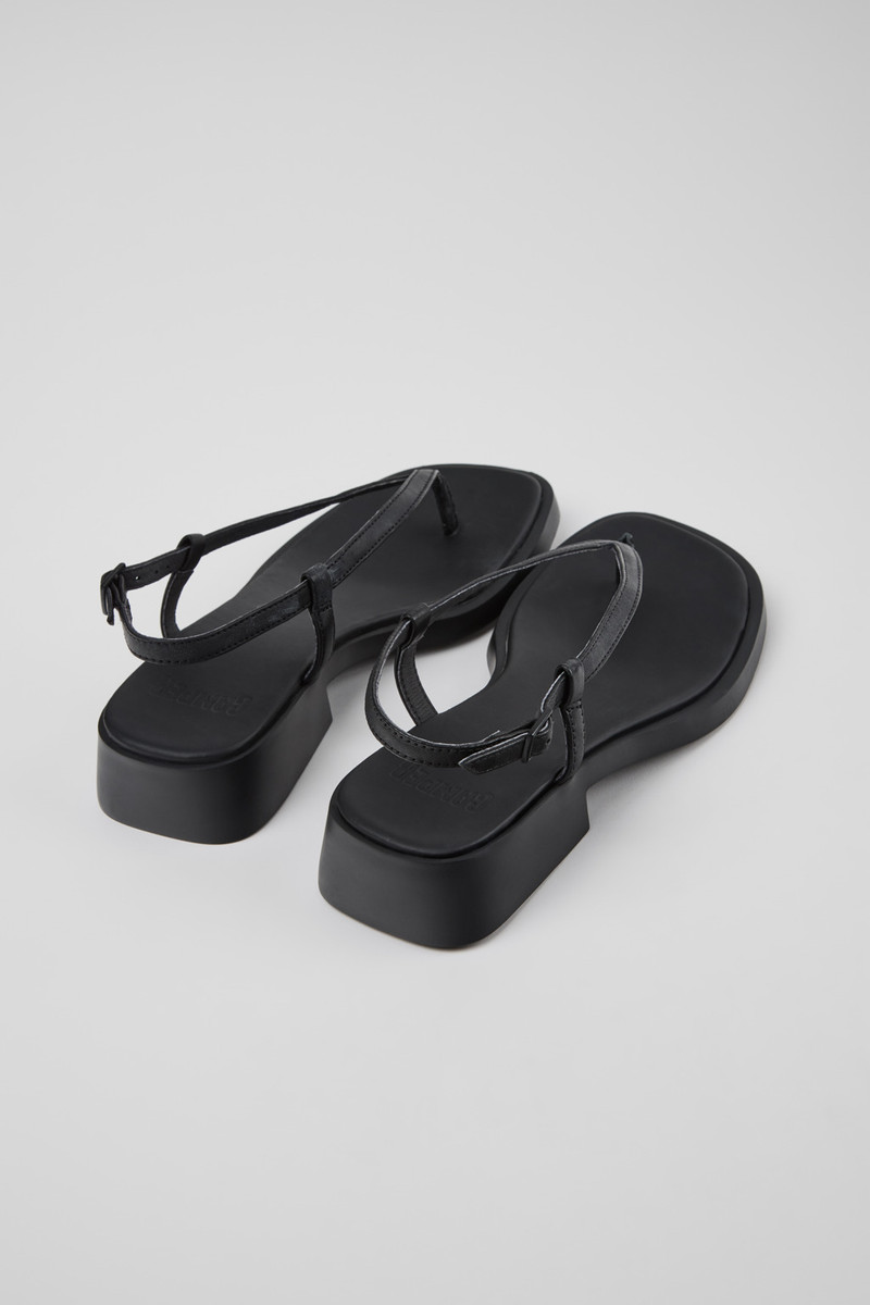 CAMPERLAB Black Leather Sandals for Women. outlook