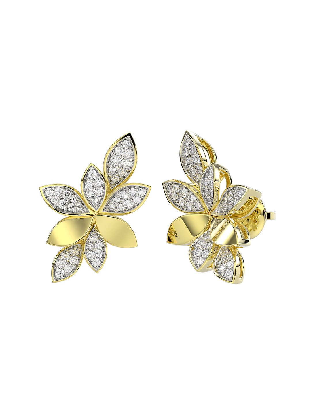 WILD FLOWER YELLOW GOLD EARRINGS - 2