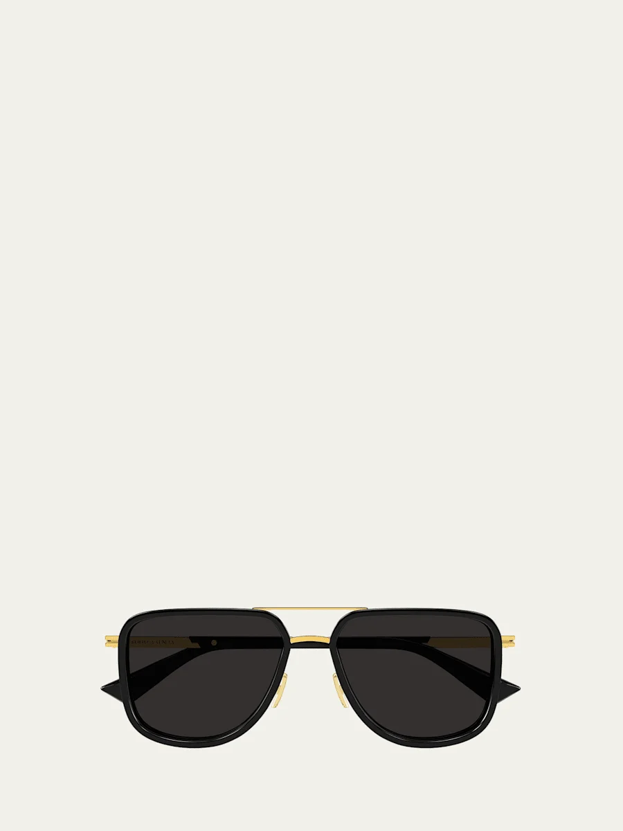 56mm Acetate & Metal Aviator Sunglasses - 1