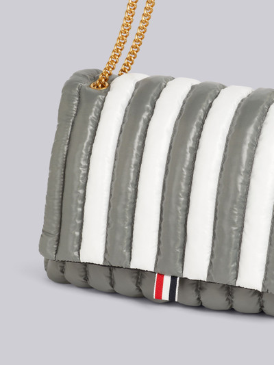 Thom Browne Medium Grey Ripstop Oversized Quilted 4-Bar Small Shoulder Bag outlook