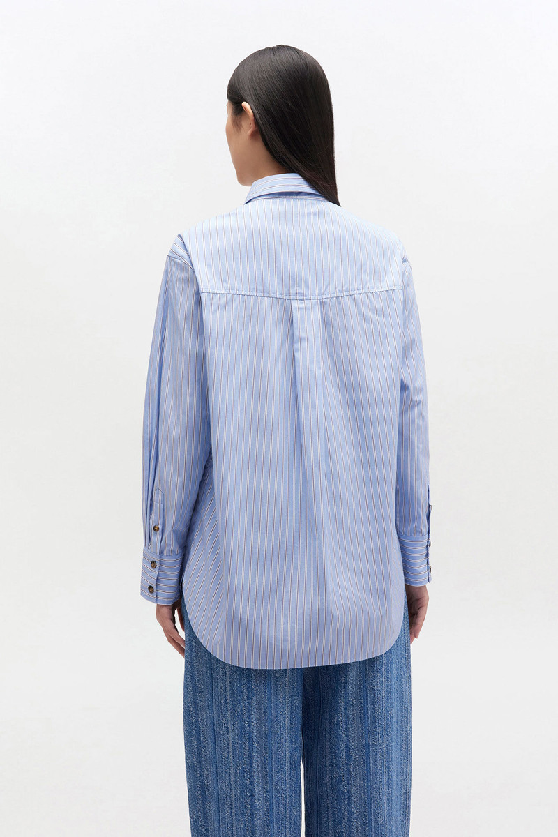 BLUE STRIPE LOGO SHIRT 4