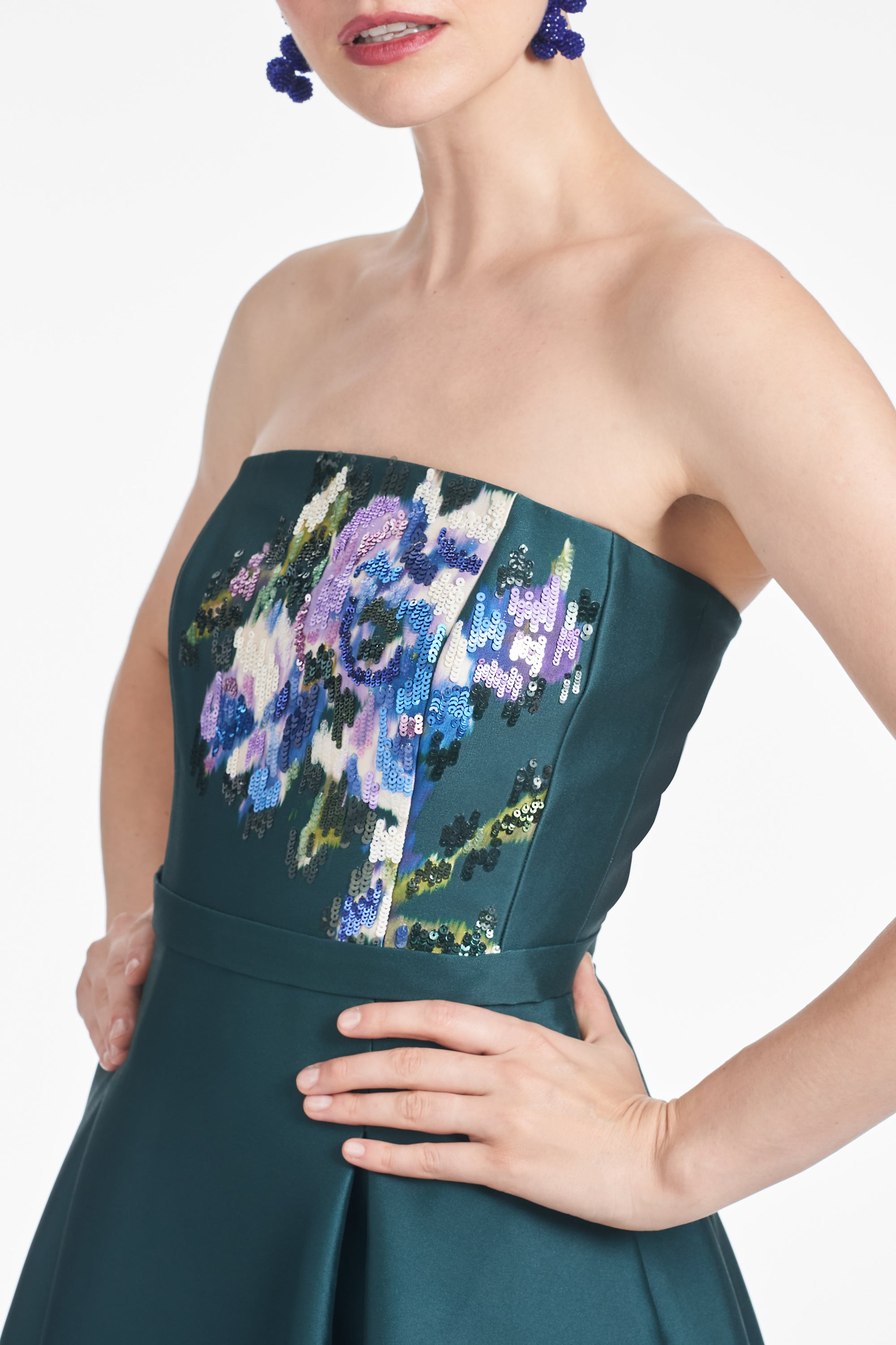 Shay Dress - Forest Green Placement Ikat - 3