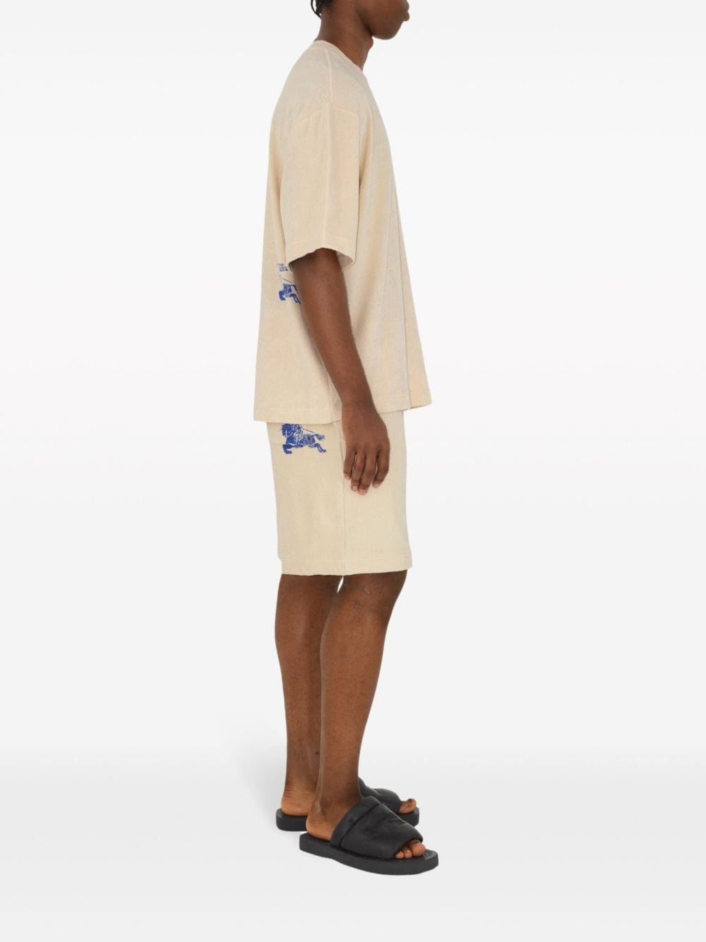 logo-jacquard towelling-finish T-Shirt - 3