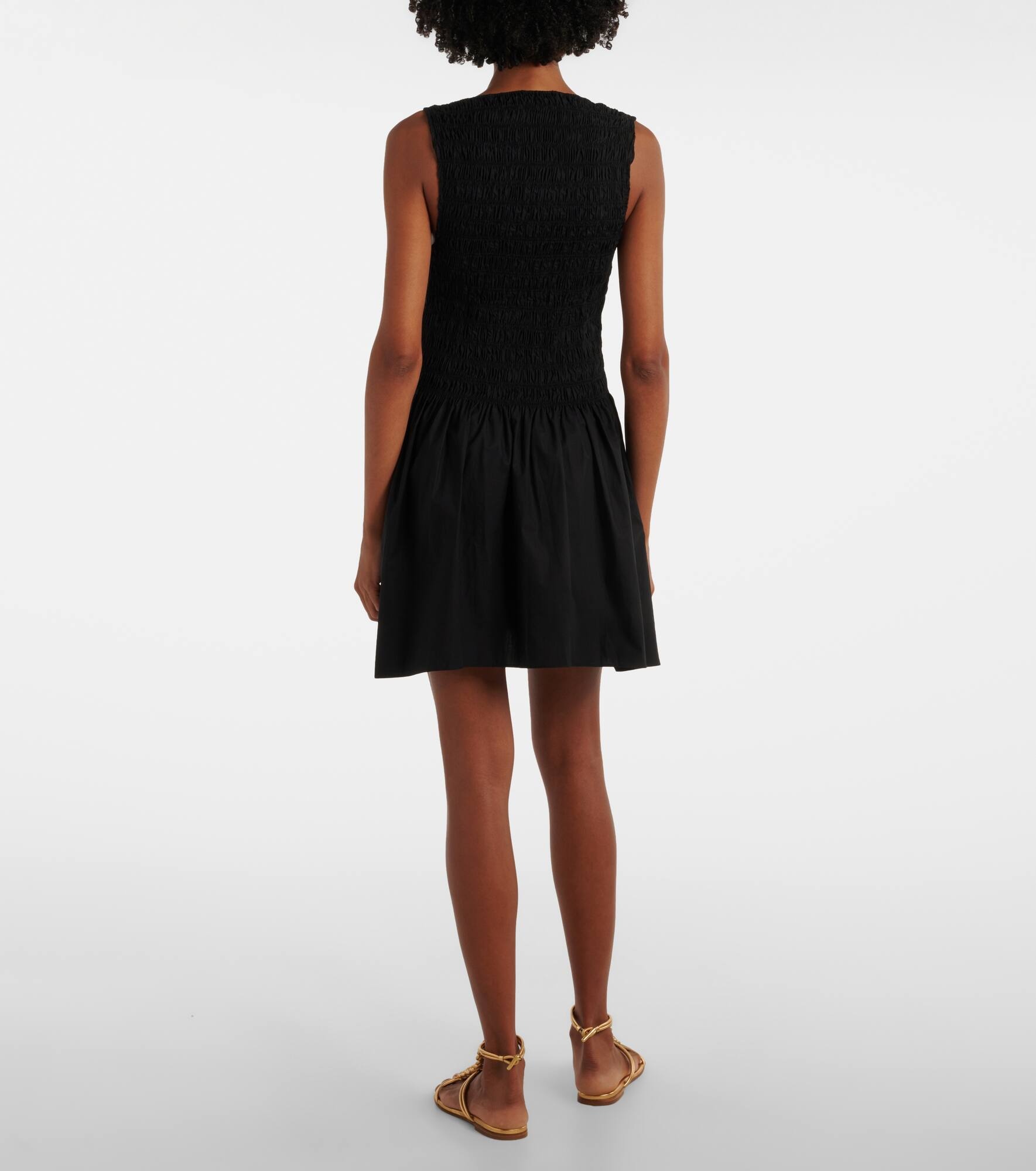 Shirred cotton minidress - 3
