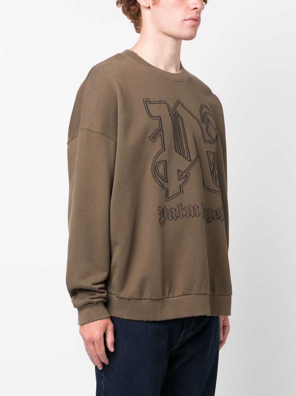 embroidered-logo cotton sweatshirt - 3