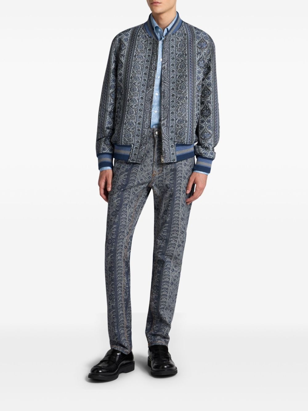 floral-jacquard bomber jacket - 2