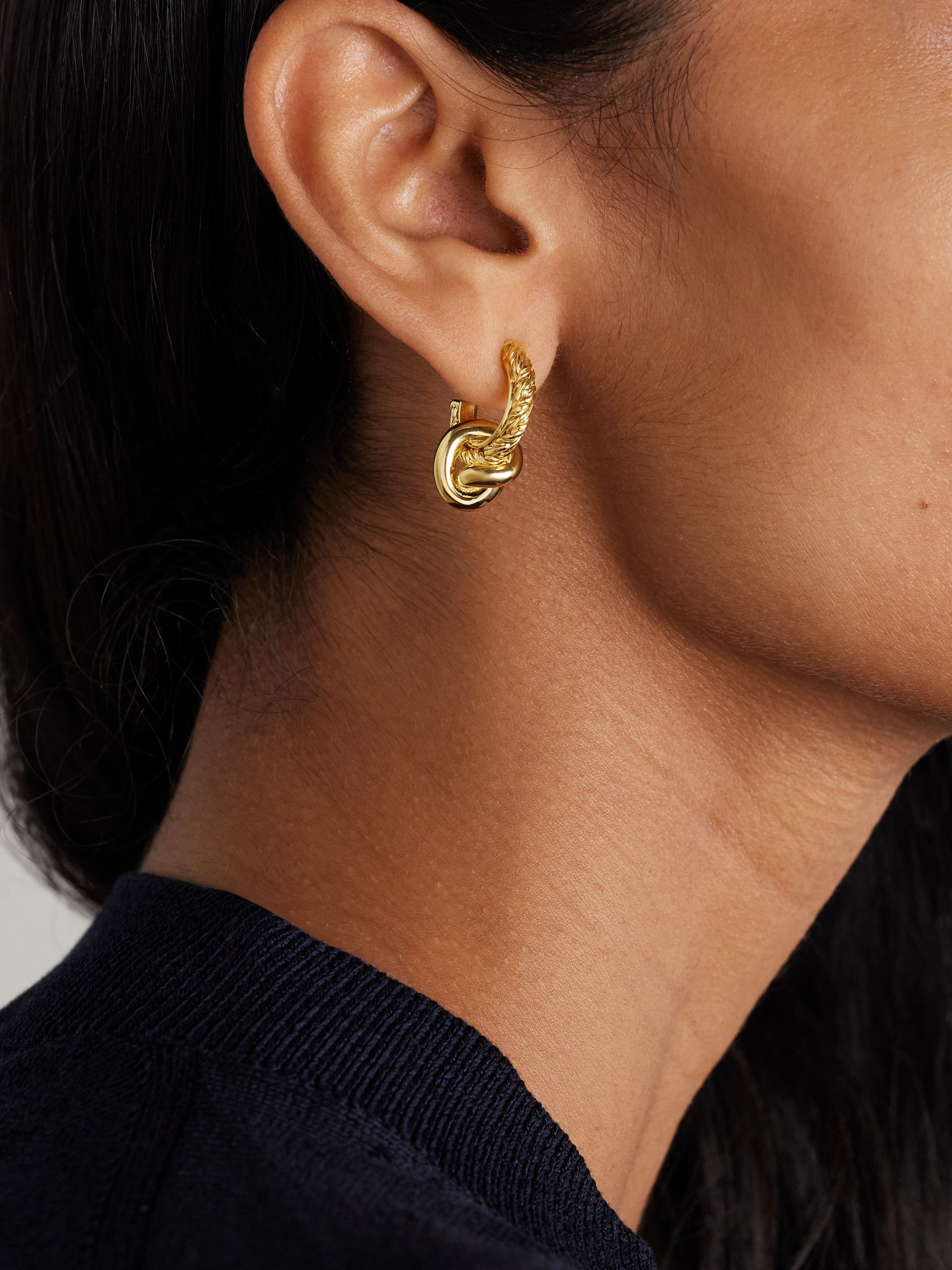 Gold-plated hoop earrings Gold - 2
