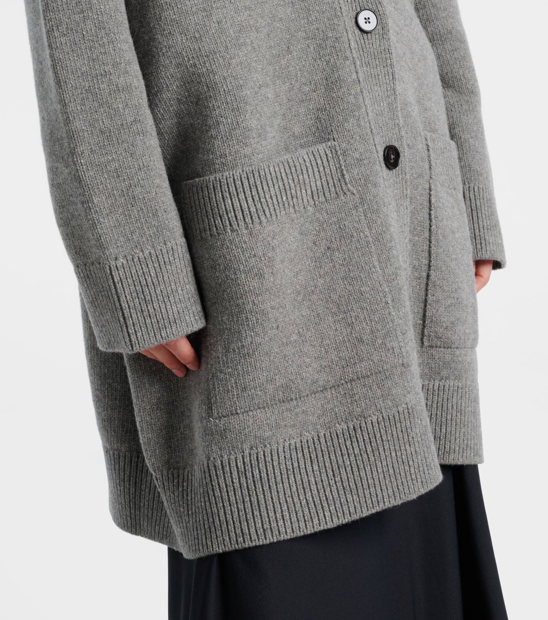Wool, cotton, and cashmere-blend cardigan - 5