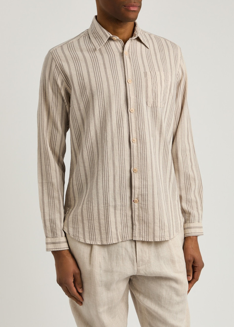 Oliver Spencer Oliver Spencer New York Special Striped Cotton-blend Shirt outlook
