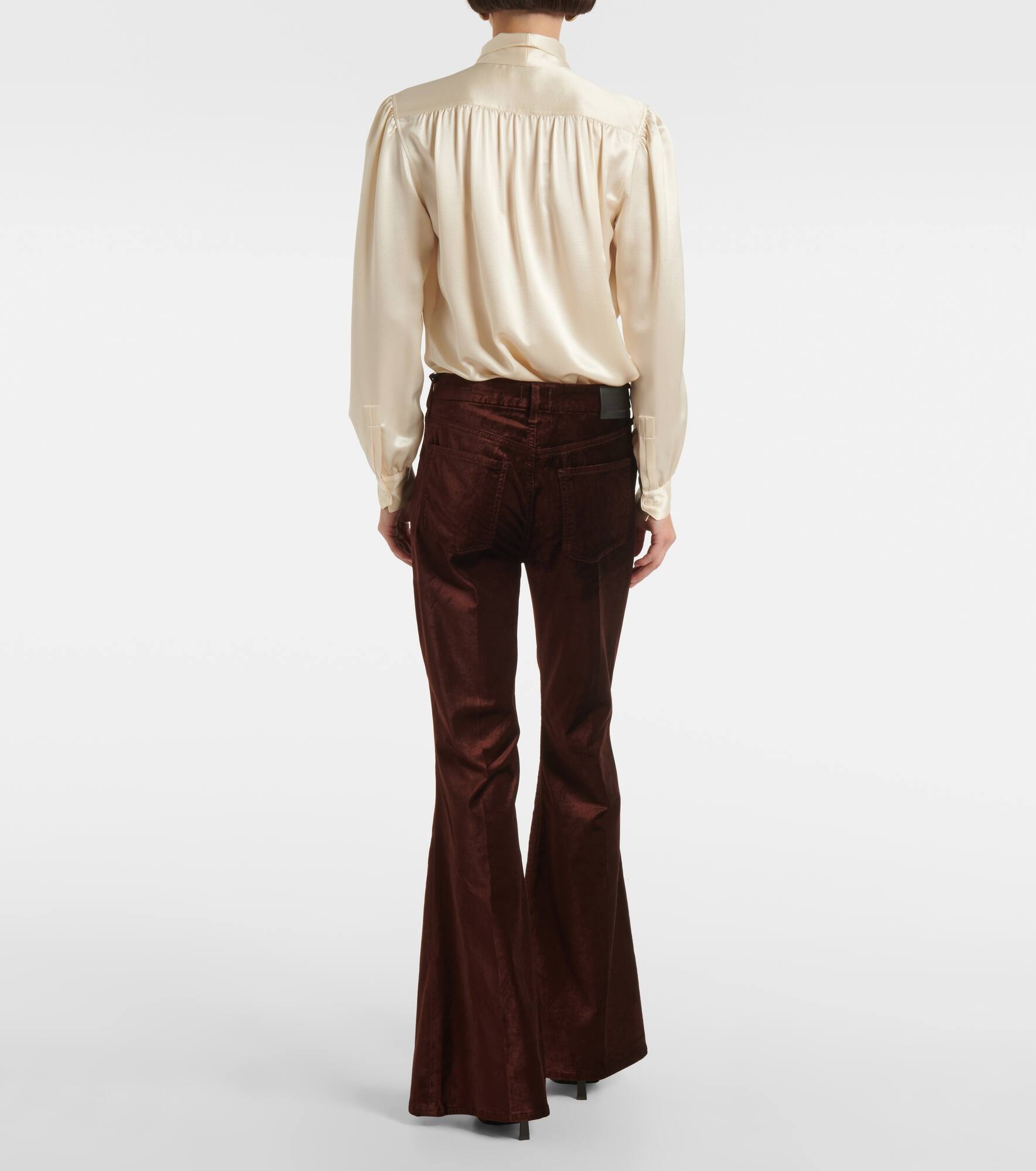 High-rise velvet flared pants - 3