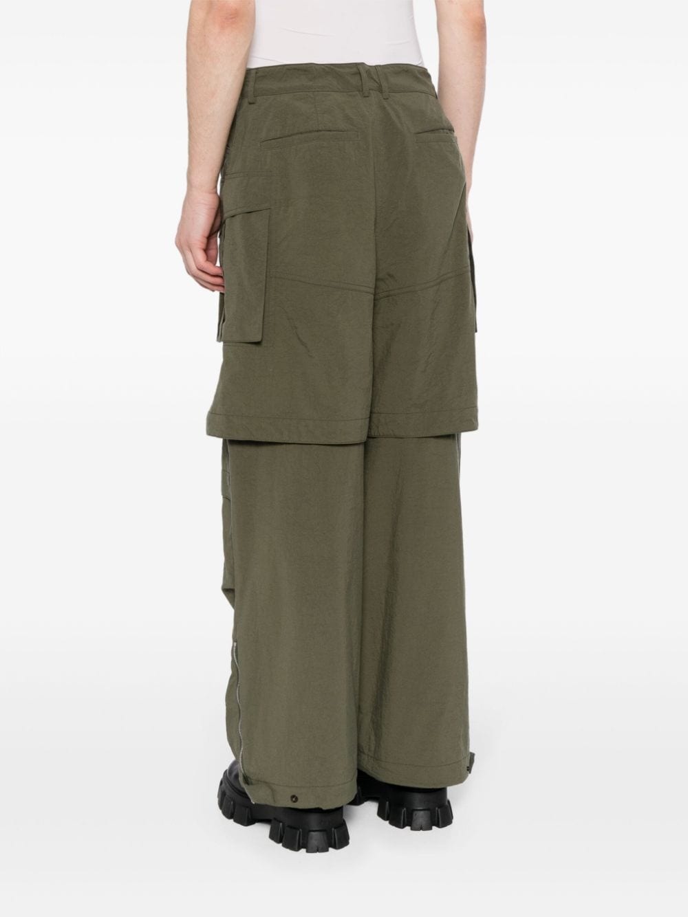 layered cargo trousers - 4