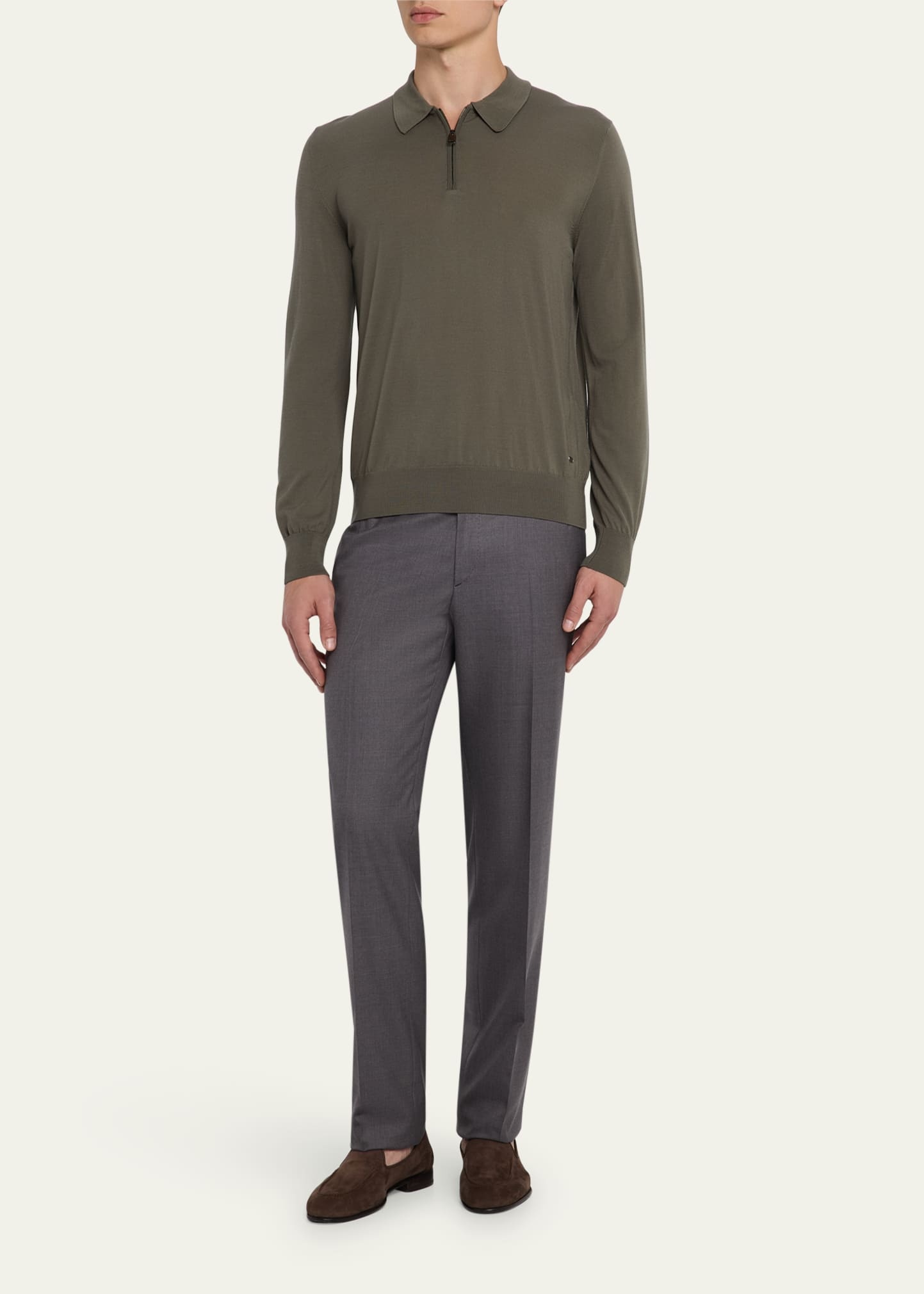 Men's Solid Twill Dress Trousers - 2