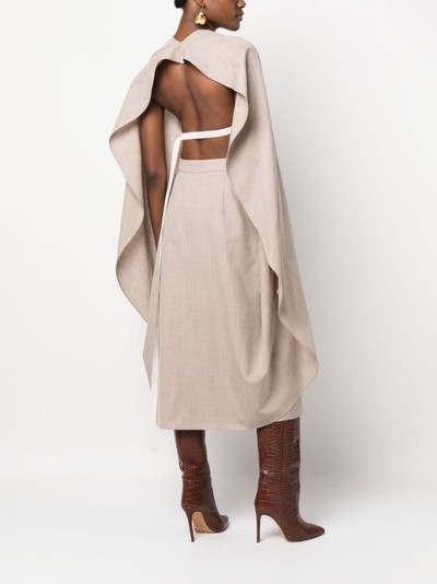 FENDI cut-out draped wool dress outlook