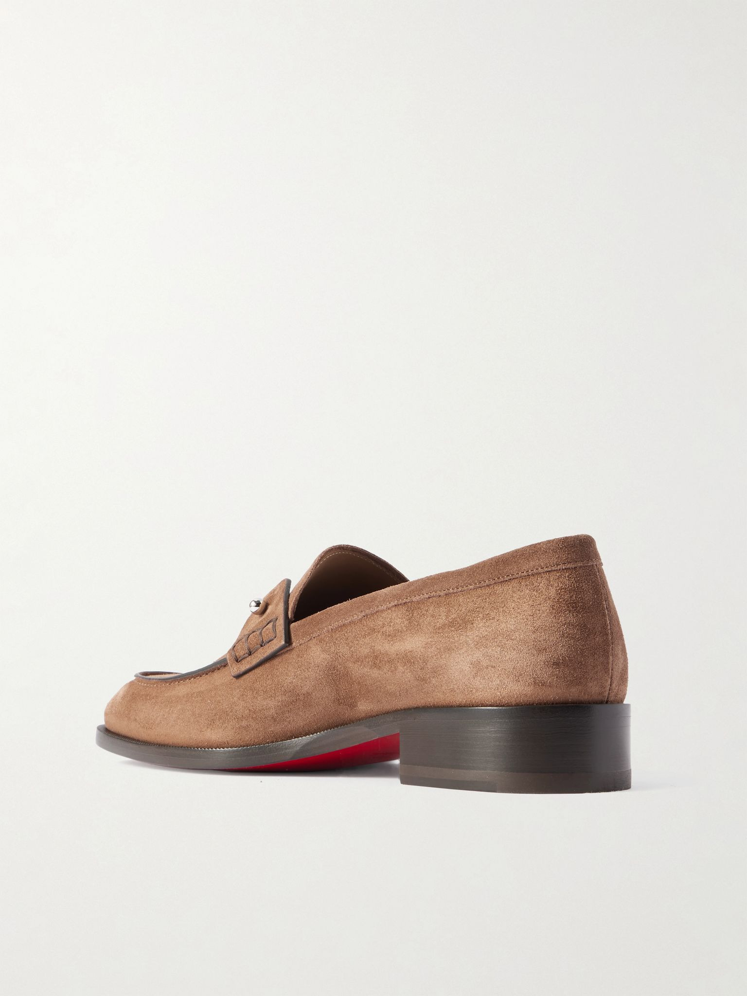 Chambelimoc Embellished Suede Loafers Light brown - 4
