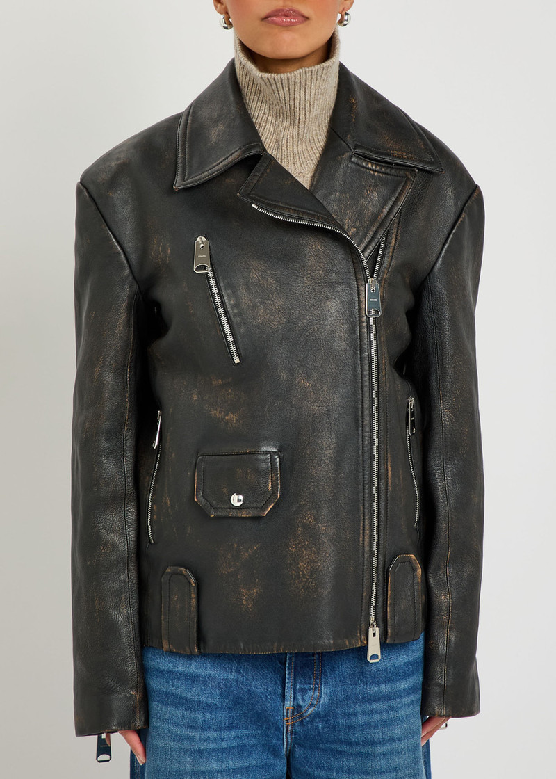 KHAITE Khaite Catalina Leather Jacket outlook