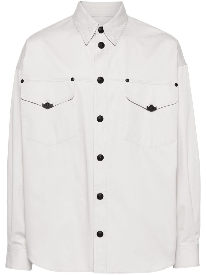 press-stud cotton shirt 1