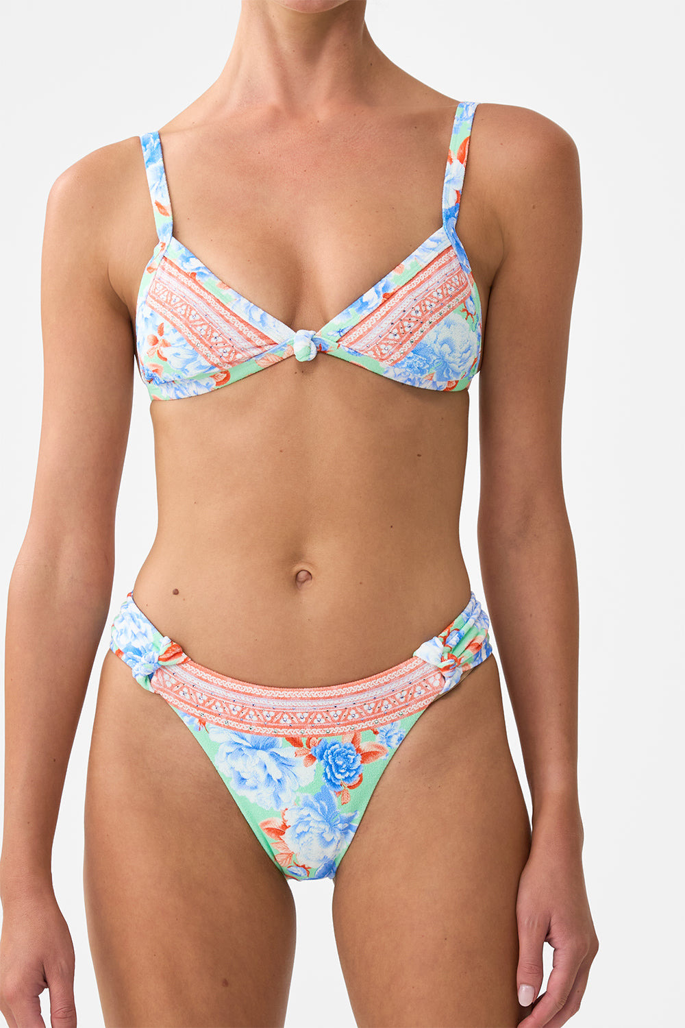 REGULAR BIKINI BOTTOM WITH RUCHED KNOT SIDES - 6