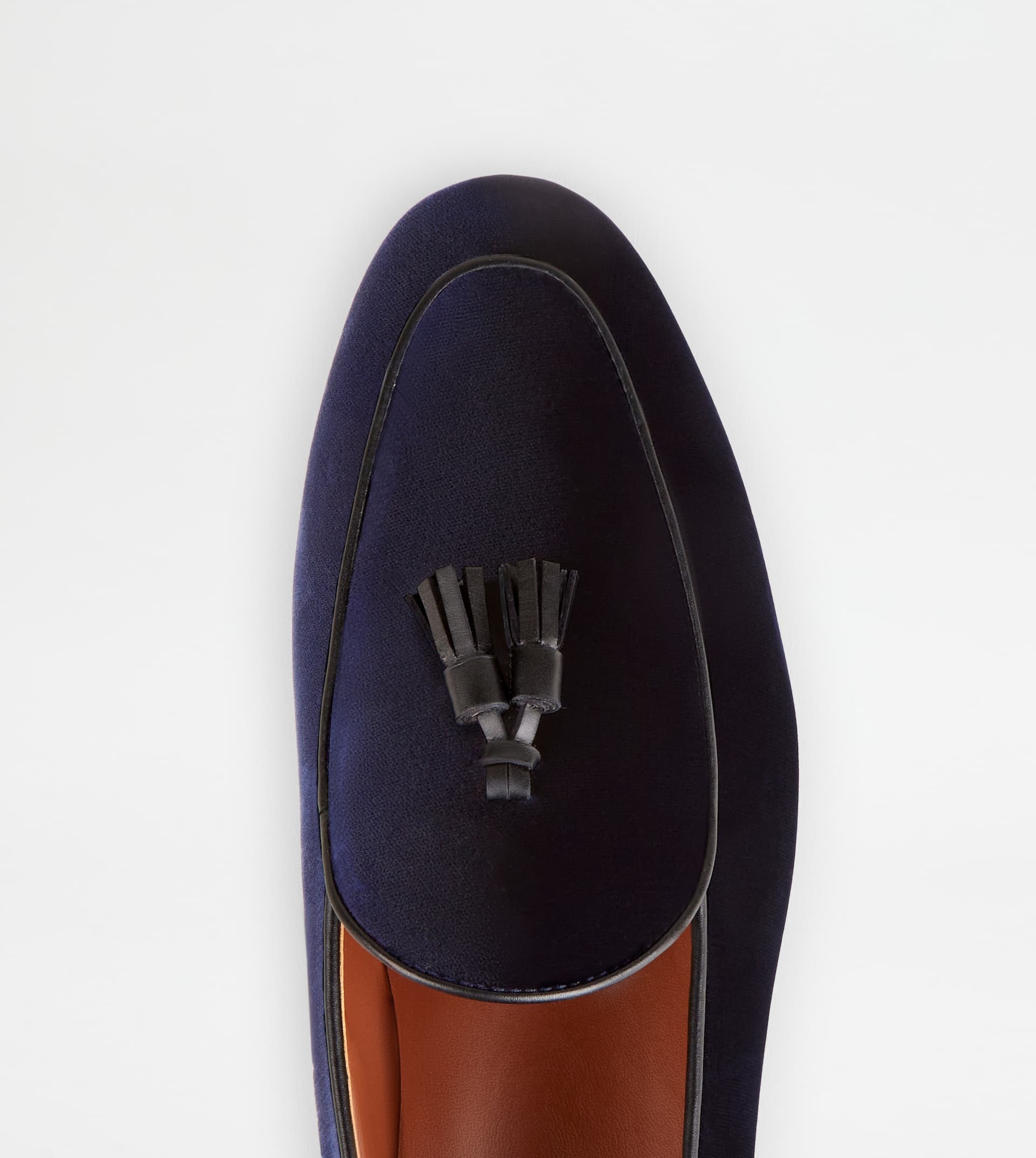 LOAFERS WITH TASSELS IN VELVET - BLUE, BLACK - 5