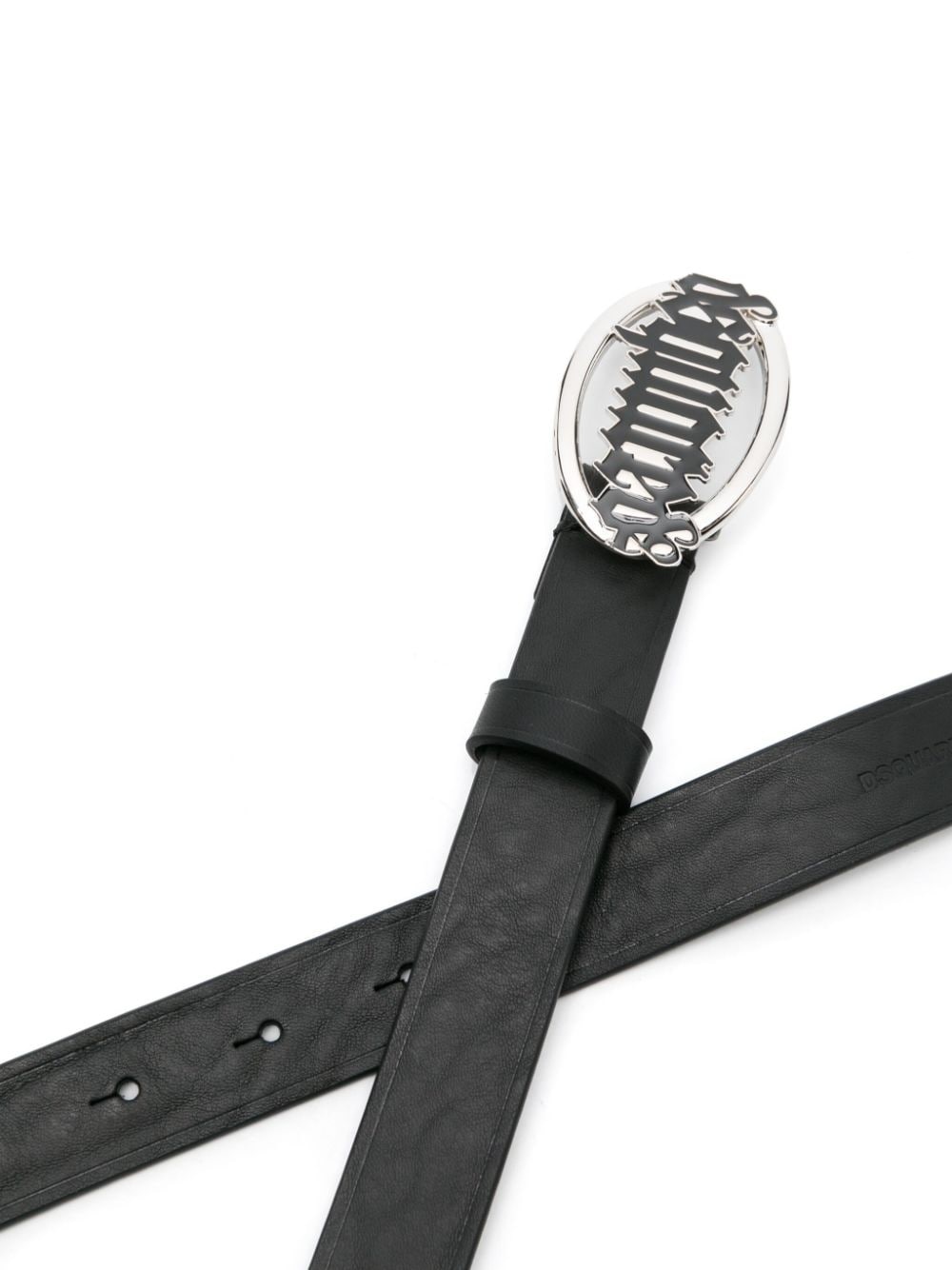 Gothic logo-buckle leather belt - 2