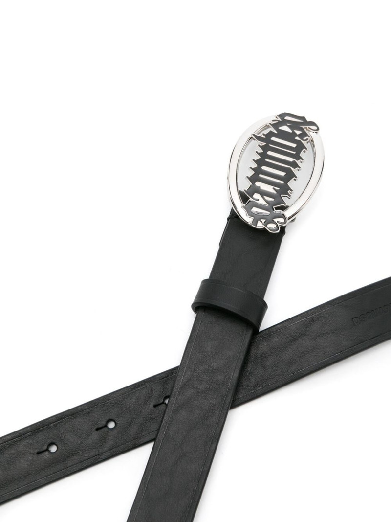 DSQUARED2 Gothic logo-buckle leather belt outlook