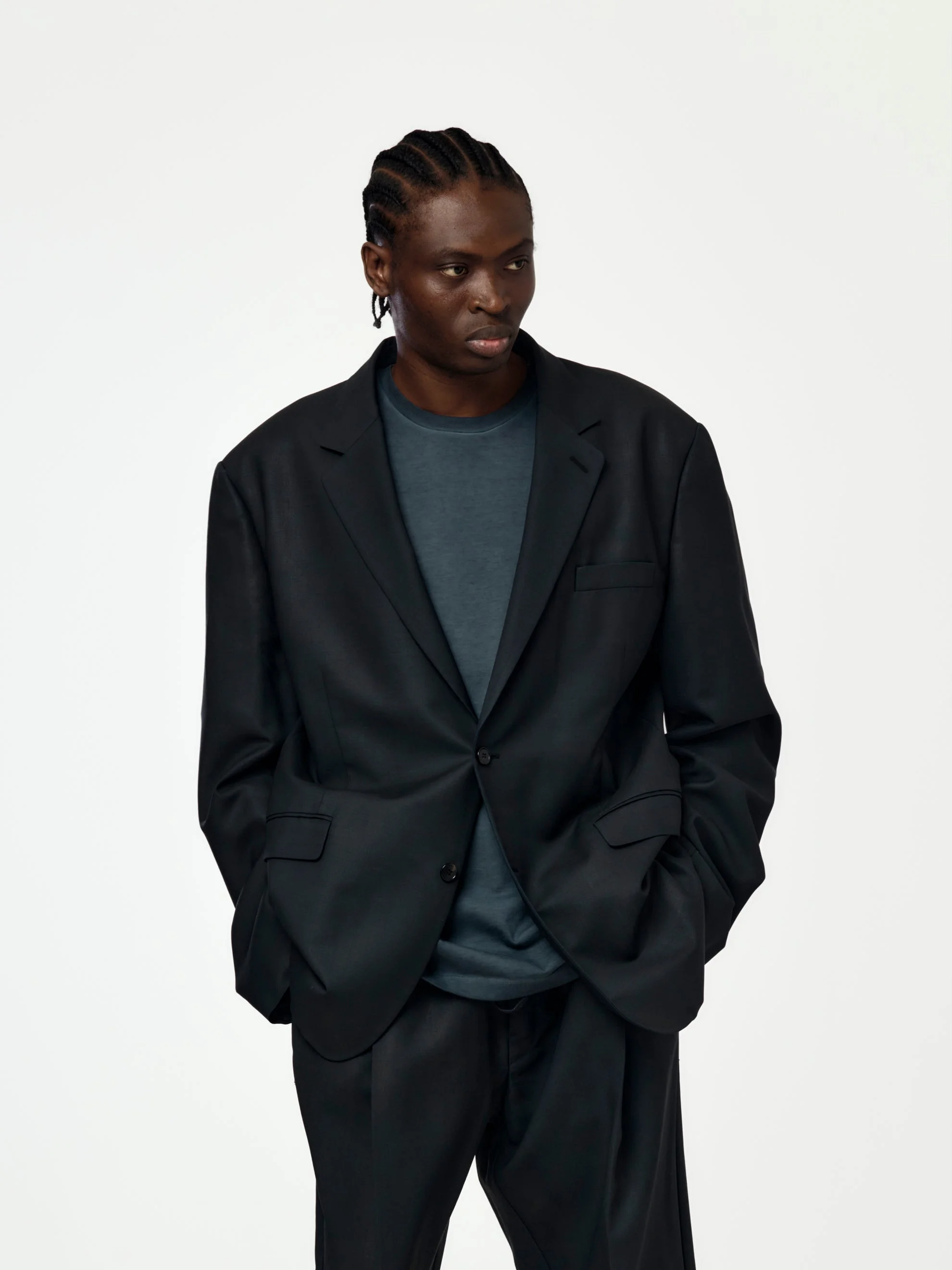 WOOL MOHAIR JACKET (MIDNIGHT BLUE) - 1