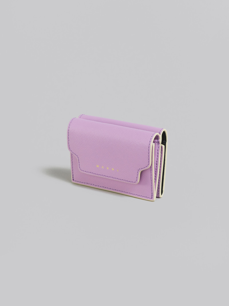 Marni LILAC SAFFIANO LEATHER TRI-FOLD WALLET outlook