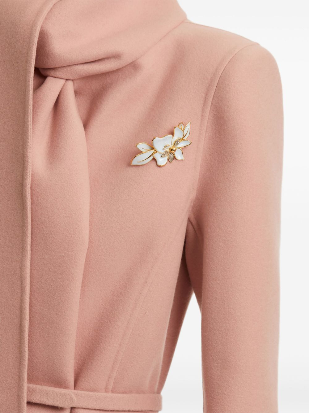 crystal-embellished flower brooch - 2