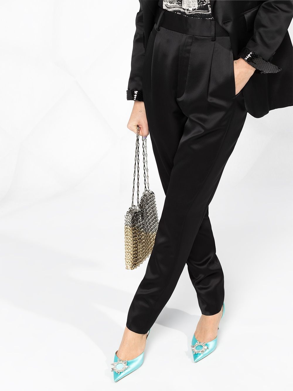 high-waisted tapered trousers - 3