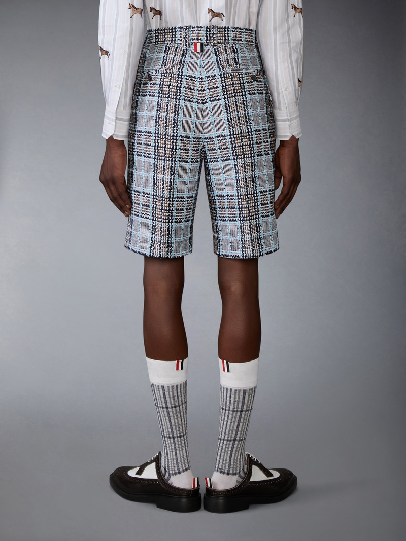 PLAID CHECK SUMMER TWEED UTILITY CHINO SHORTS 3