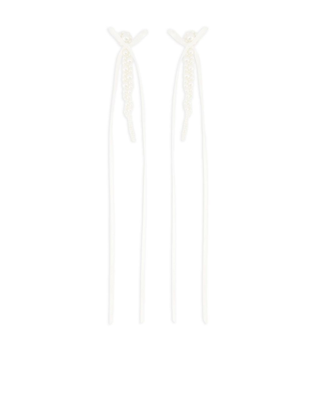 Simone Rocha slim bow ribbon earrings | REVERSIBLE