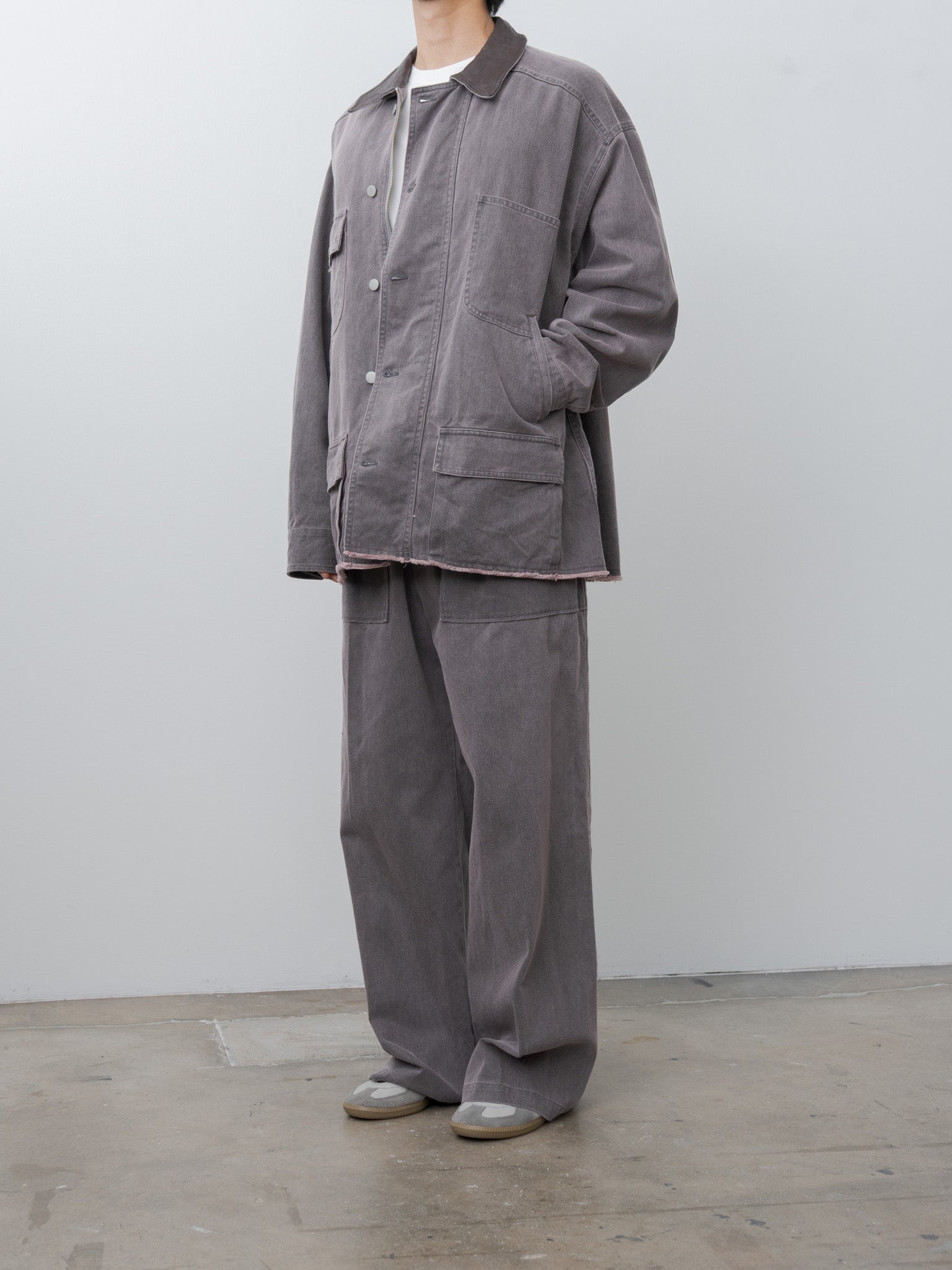 Cotton Cut-Off Coverall Jacket - Dusty Pink - 4