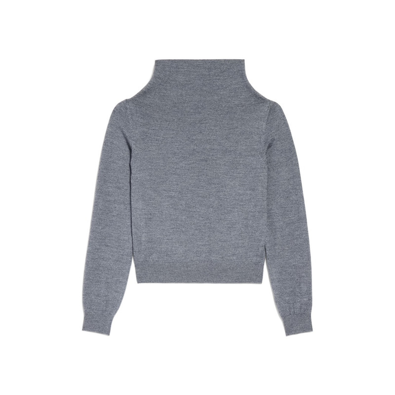 BALENCIAGA Women's Drappy Sweater in Heather Grey outlook