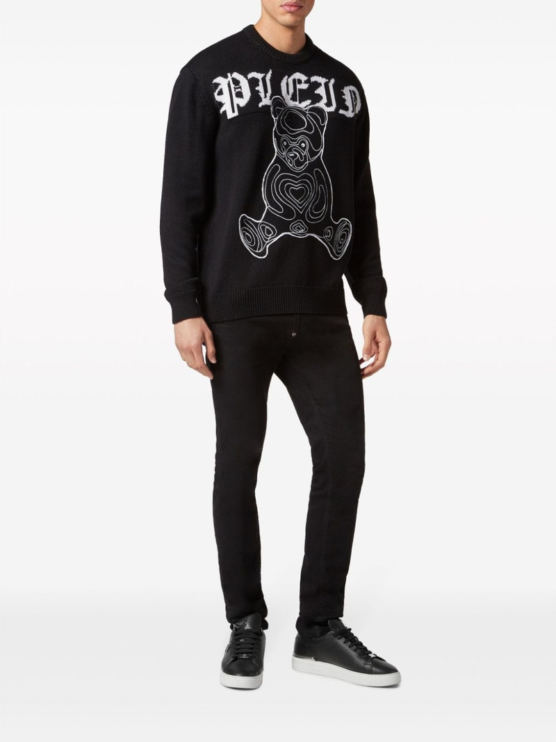 PHILIPP PLEIN teddy bear-print wool jumper outlook