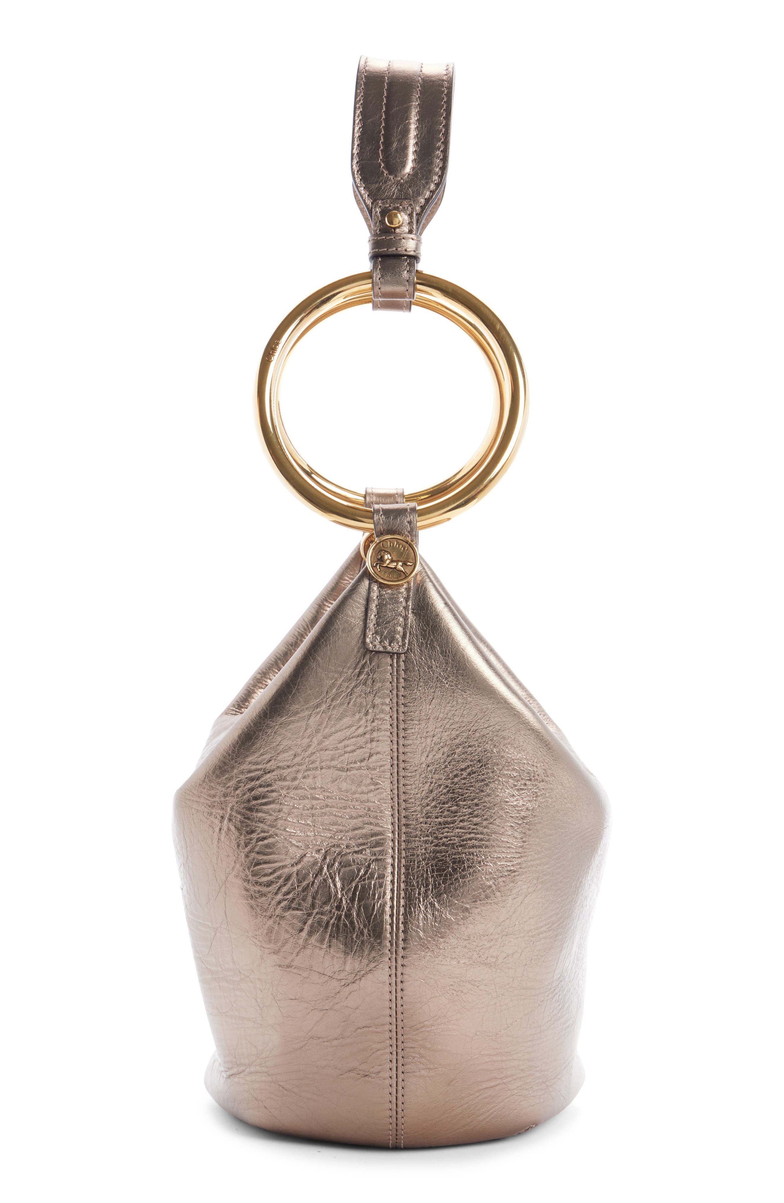 Chloé Bracelet Metallic Leather Shoulder Bag in 074 Shiny Grey at Nordstrom - 4