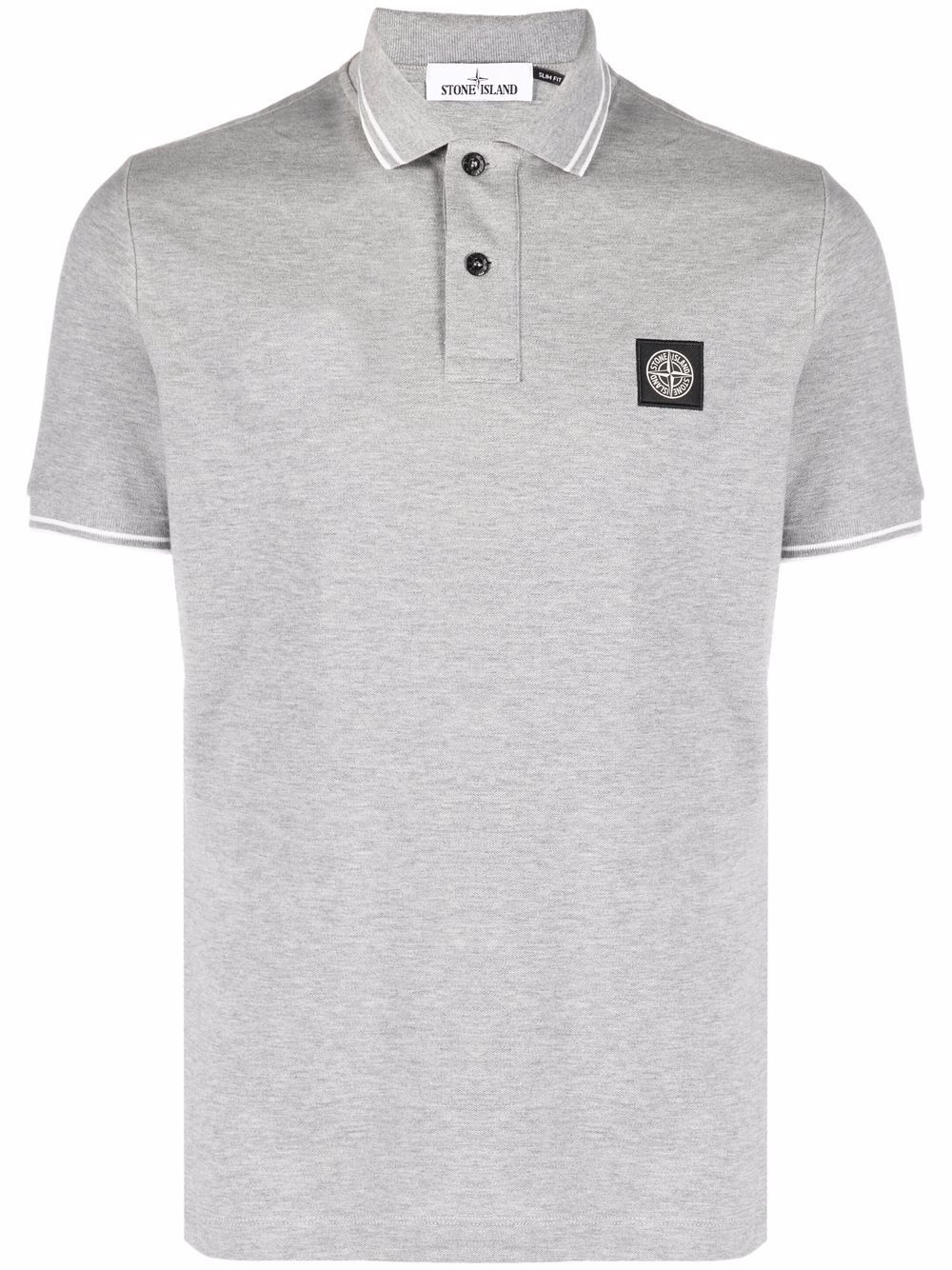 logo-patch polo shirt - 1