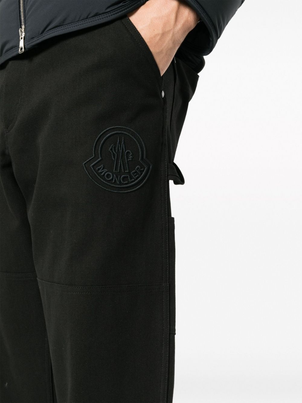 logo-embroidered cotton track pants - 5