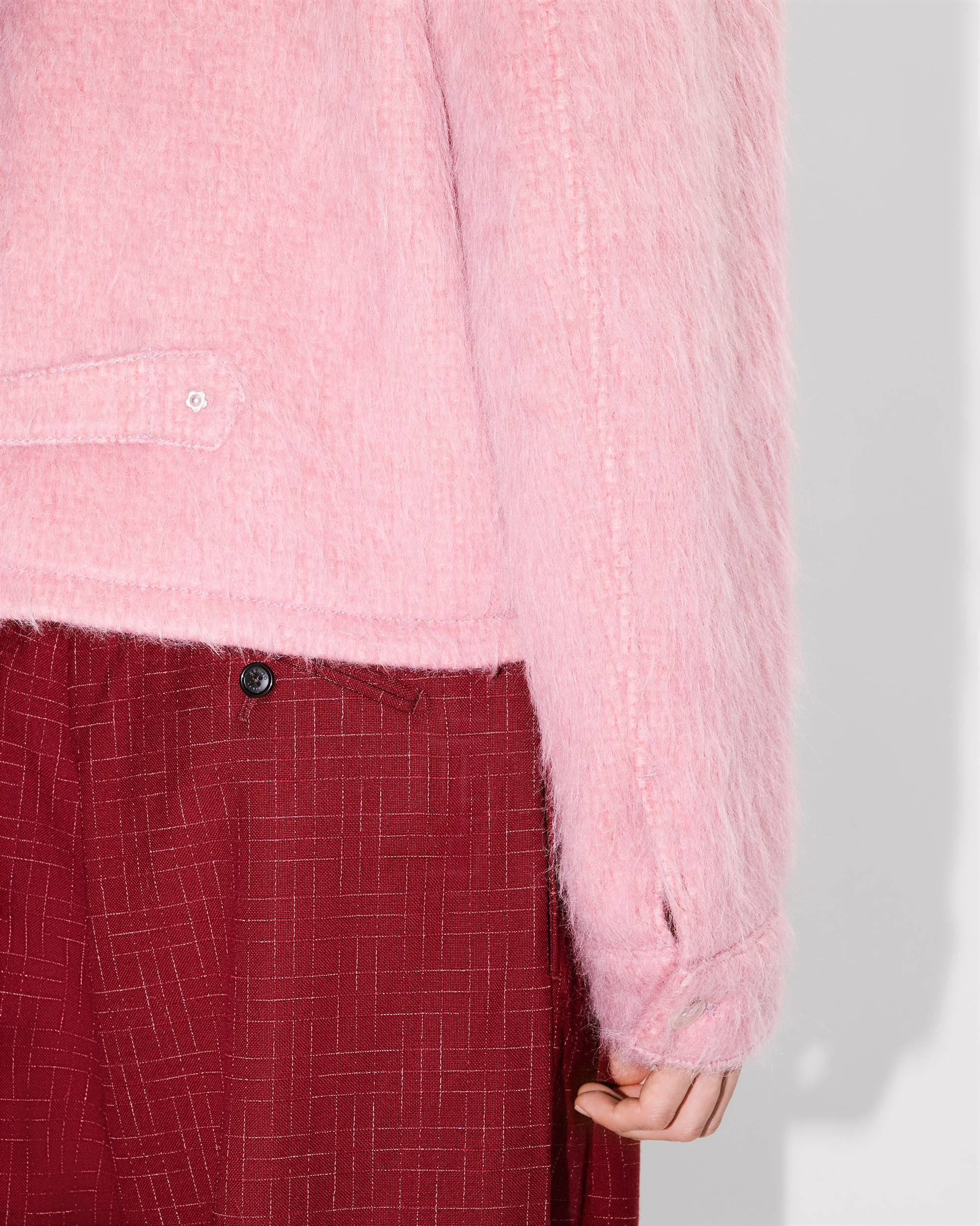 Collarless jacket in hairy wool alpaca and mohair - 8