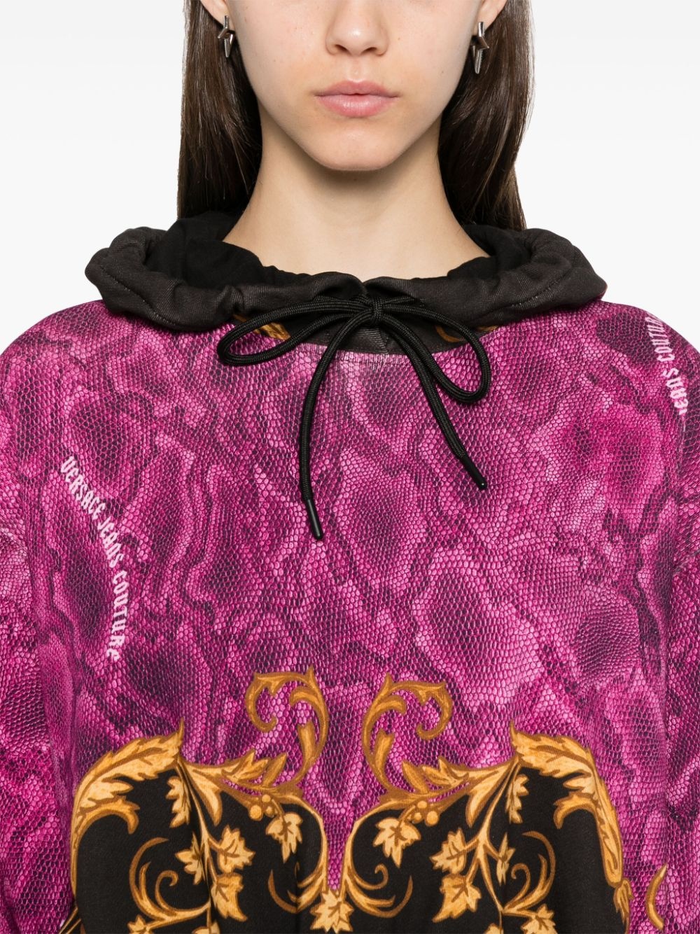 Barocco-print hoodie - 5